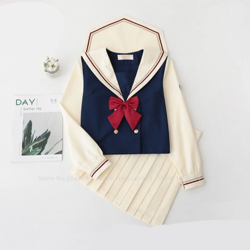 Женский костюм моряка JK школьная форма японского аниме топ плиссированная юбка