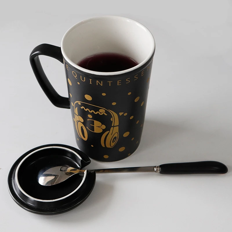 

Anime The Quintessential Quintuplets Nakano Miku Ceramic Coffee Water Mug Cup Gold Stamping Spoon + Cup + Lid Unisex Xmas Gifts