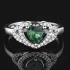 Модное романтическое зеленое кольцо в форме сердца с кристаллами Стразы из циркония для женщин Свадебные ювелирные изделия