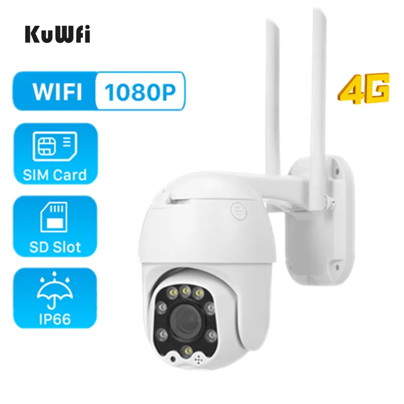 

KuWFi 1080P 4G SIM Card Camera PTZ 2.0MP Wireless Wifi Camera Security Auto Focus Smart Night Vision Video Surveillance