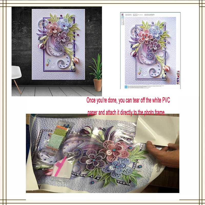 Декоративная картина из бриллиантов "Зимнее цветущее дерево" 5D мозаика рождественский узор