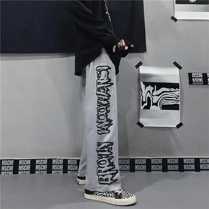 

MINGLIUSILI Harajuku Print Wide Leg Pant Fashion Summer Trousers Women Hip Hop Streetwear High Waist Loose Casual Pants Women