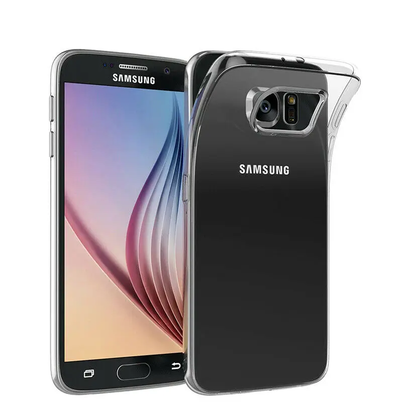 Мягкий ТПУ чехол для Samsung Galaxy S6 ультра тонкий прозрачный силиконовый защитный