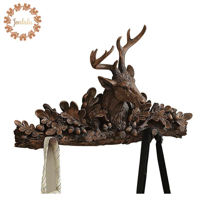 Горячие настенные декоративные крючки ретро ручная роспись голова оленя