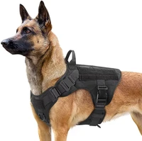 tactical dog harness and leash set metal buckle big dog vest german shepherd durable pet harness for small large dogs training