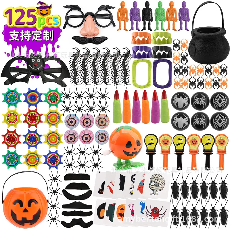 

125 шт., сувениры для Хэллоуина, детского дня рождения, наполнитель пинаты, подарки, набор маленьких игрушек в ассортименте, школьная Коробка С Сокровищами, подарок на вечеринку