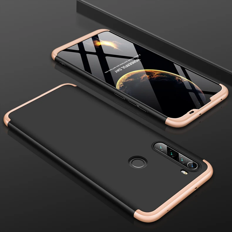Для Xiaomi Redmi Note 8T 360 градусов Полная Противоударная жесткая задняя крышка 3 в 1 для