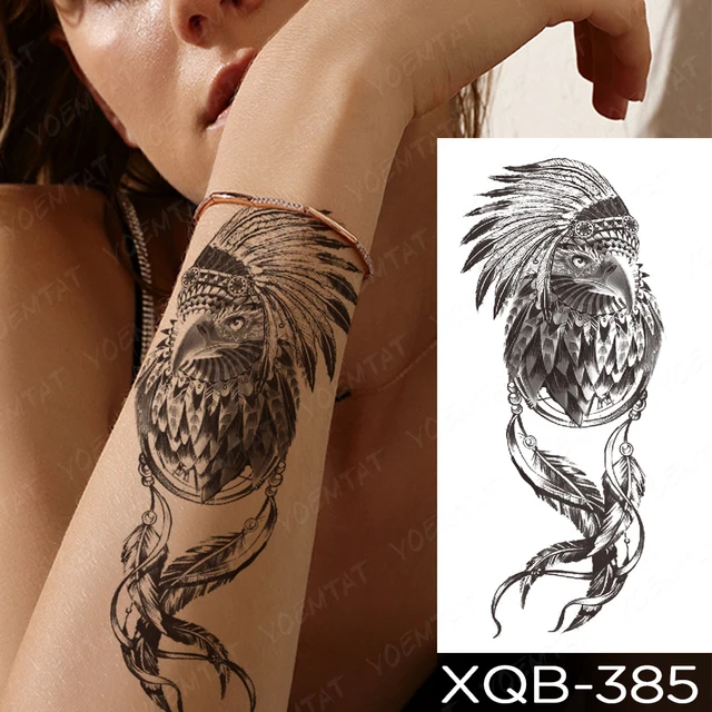 Waterproof Temporary Tattoo Sticker Tiger Old School Animals Flash Tattoos Prajna Sword Eagle Forest Body Art Arm Fake Tatoo 3