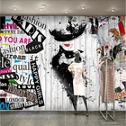 Пользовательские фото обои 3D крутые граффити ручная роспись красивая женская одежда магазин инструментальный фон Настенная роспись Papel De Parede