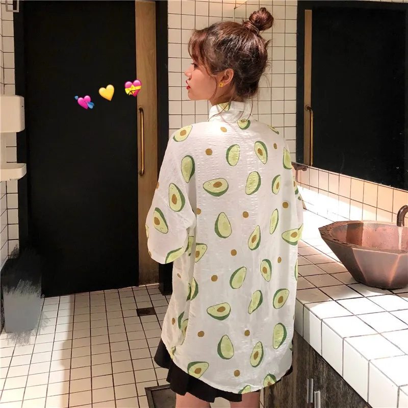 Повседневная Свободная блузка с коротким рукавом женская рубашка отложным