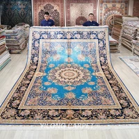 9x12 blue handknotted classical turkish design oriental silk persian carpet zqg500a