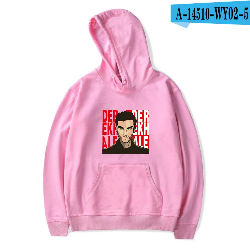 Derek hale толстовки для мужчин Новое поступление Толстовка Harajuku с капюшоном Красная толстовка ТВ серия подростковый волк персонаж печати Топы - Цвет: pink