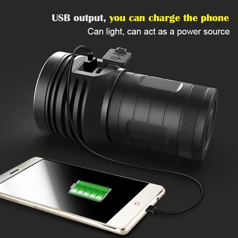 

3pcs XHP90.2 Super Powerful LED Tactical Flashlight 3 Mode Torch USB Rechargeable 18650 Battery Lamp Ultra Bright Linterna Black