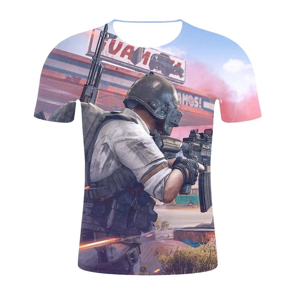 2019 Модная Повседневная 3D Футболка мужская Harajuku PUBG футболка s Game Летняя новая