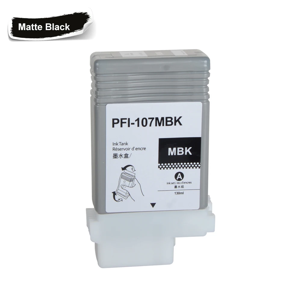 

Совместимый чернильный картридж PFI-107 MBK с полным пигментом для Canon IPF670 IPF680 IPF685 IPF770 IPF780 IPF785