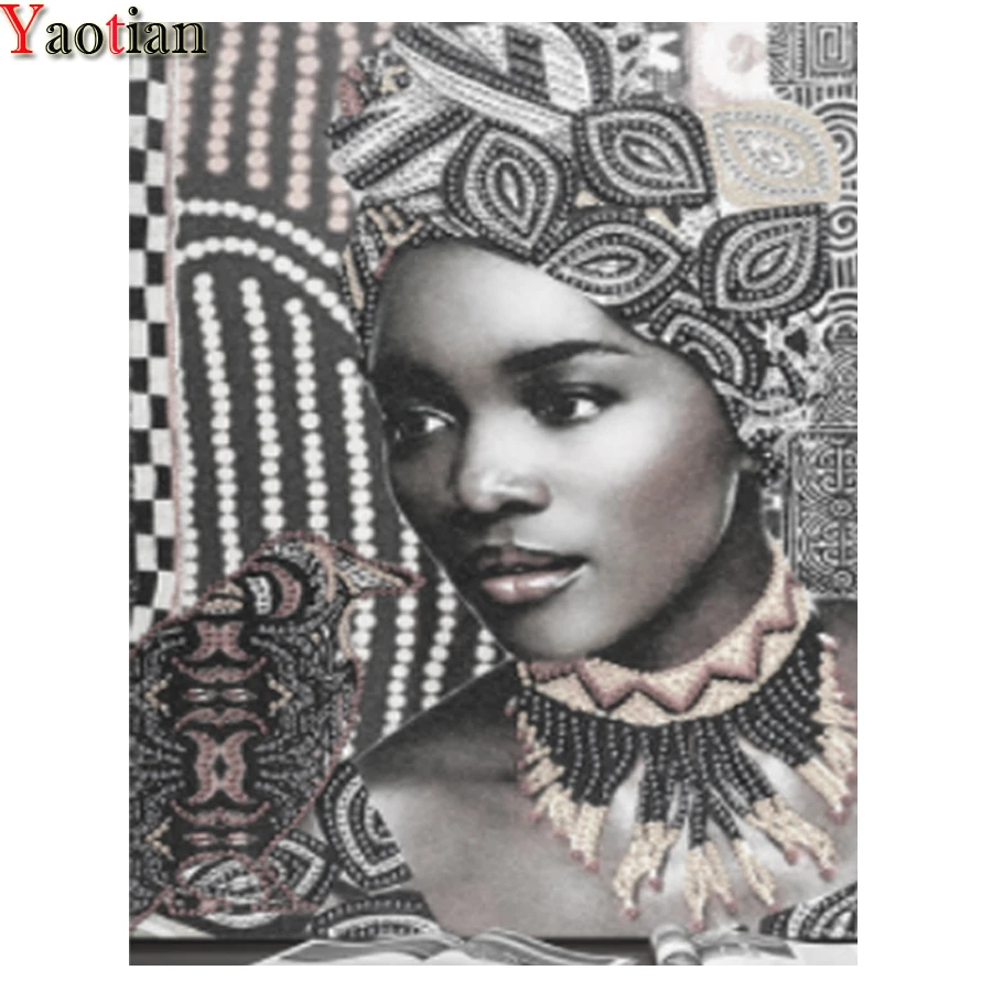 

Алмазная 5D живопись, Африканская женщина, алмазная вышивка «сделай сам», полная выкладка, Алмазная мозаика, вышивка крестиком, ручная работ...