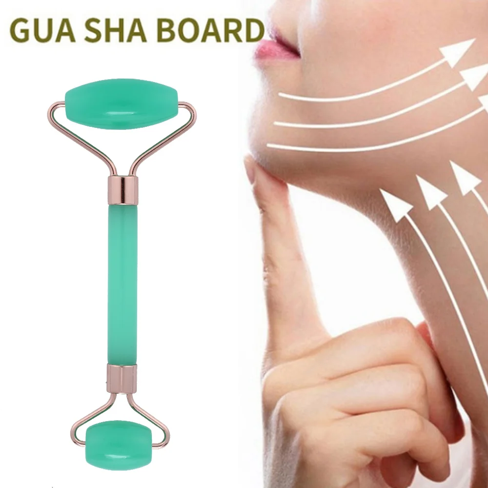 Массажный ролик из натурального нефрита массажер для лица скребок песок дыни