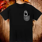 Хлопковая футболка CLOOCL, летняя белая рубашка с карманами в виде акулы, мужские и женские повседневные топы в стиле Харадзюку, забавные хлопковые черные футболки, Прямая поставка