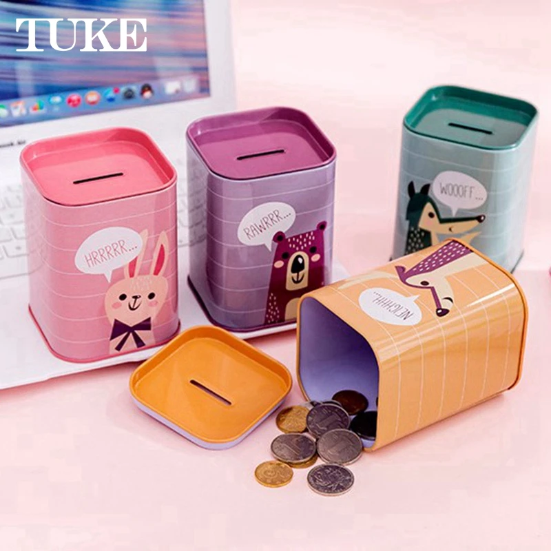 Жесть в виде жирафа животных копилка коробка для монет подарок на день рождения