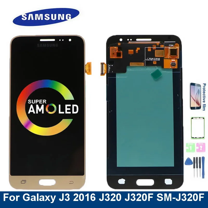 

Super AMOLED Display For Samsung Galaxy J3 2016 J320 J320F J320A J320P J320M J320FN LCD Display Touch Screen Digitizer Assembly
