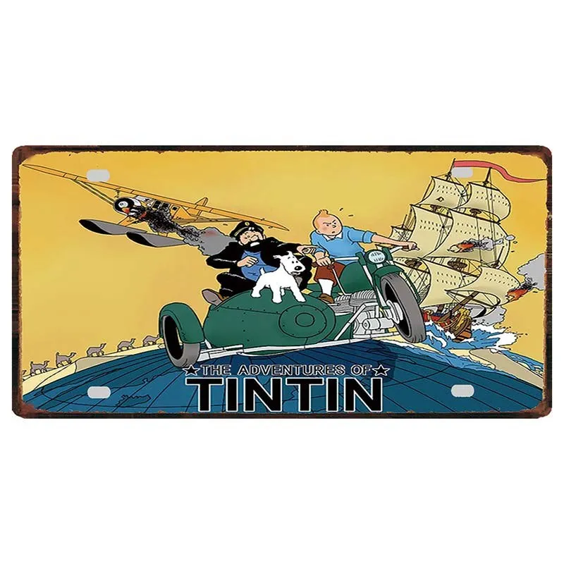 30x15 см любовь Тинтин мультфильм смешной комикс винтажный металлический знак
