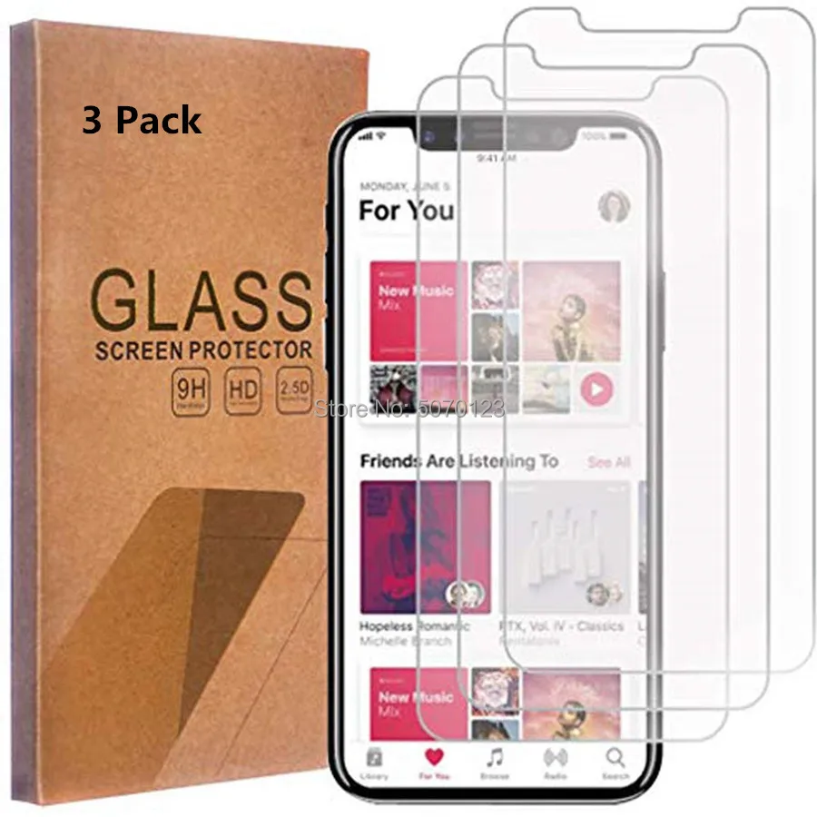 3 шт./упаковка закаленное стекло для iPhone 11 Pro/ X/ XS Защита экрана всех 5 8 дюймов новый