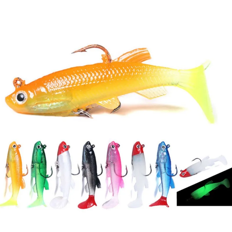 

5pcs Winter Ice Fishing Lure Lead Head Hook Package Lead Fish 7.5CM-12.5G Lure Fishing Soft Lures