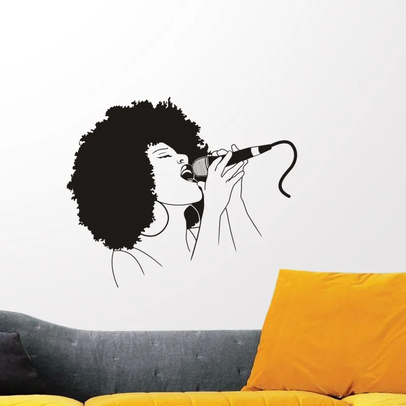 Музыкальная Настенная Наклейка с микрофоном и декором в виде рока для детской