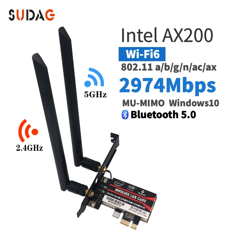 Беспроводная-AC AX200 802.11ac/ax 2400 Мбит/с настольная PCI-E 1X wifi карта для Intel AX200NGW адаптер+ Bluetooth 5,0 Mu-mimo