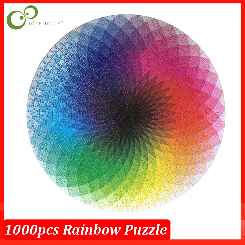 Пазлы 1000 шт/500 шт Круглые Радужная палитра интеллектуальная игра для взрослых и