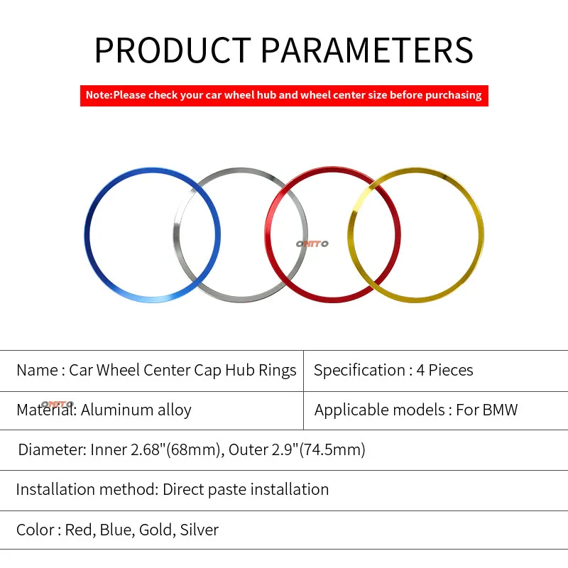 4 шт./лот украшение для автомобиля ступицы колец из алюминиевого сплава E60 E90 F10 F30