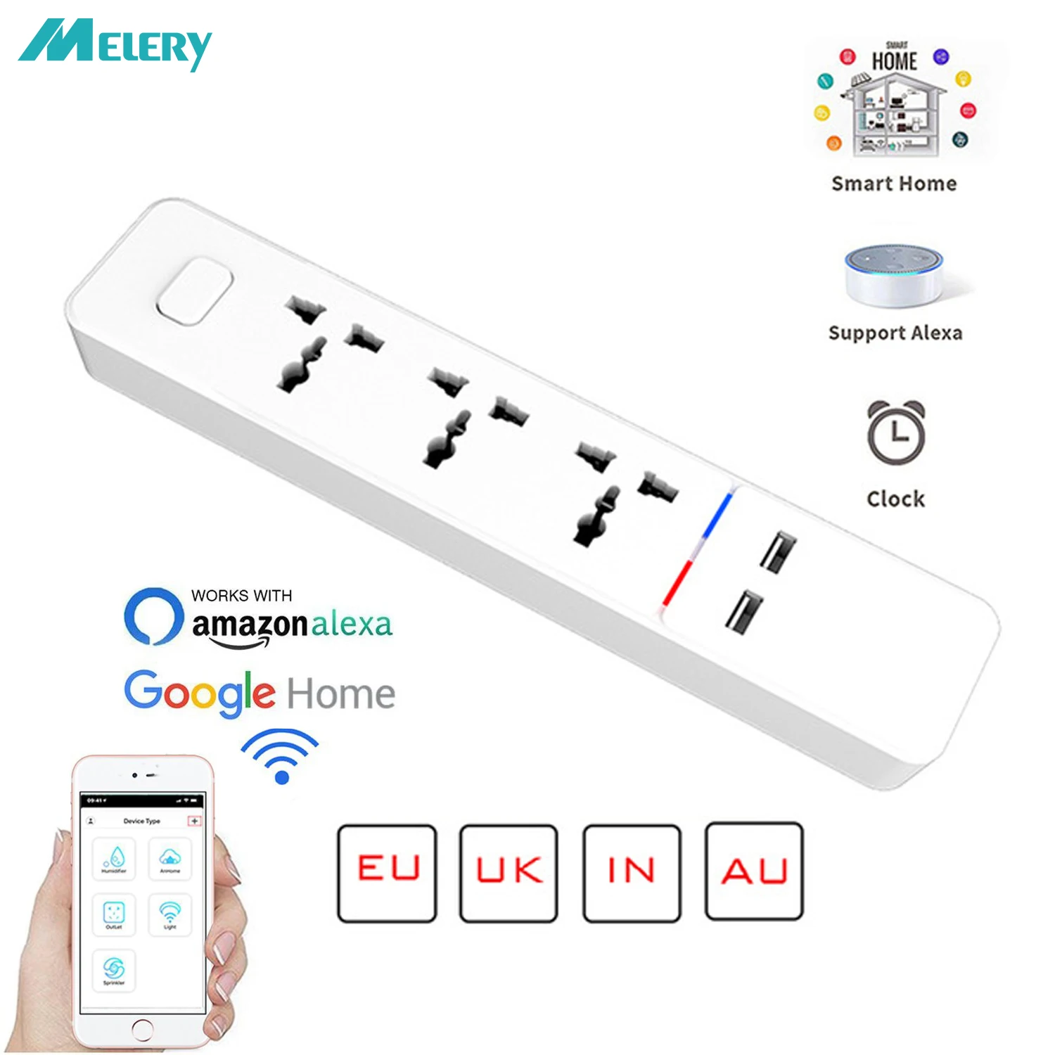 WiFi Smart power Strip универсальные розетки с usb-разъемами Дистанционное Голосовое управление автономная работа с Alexa, Google Home