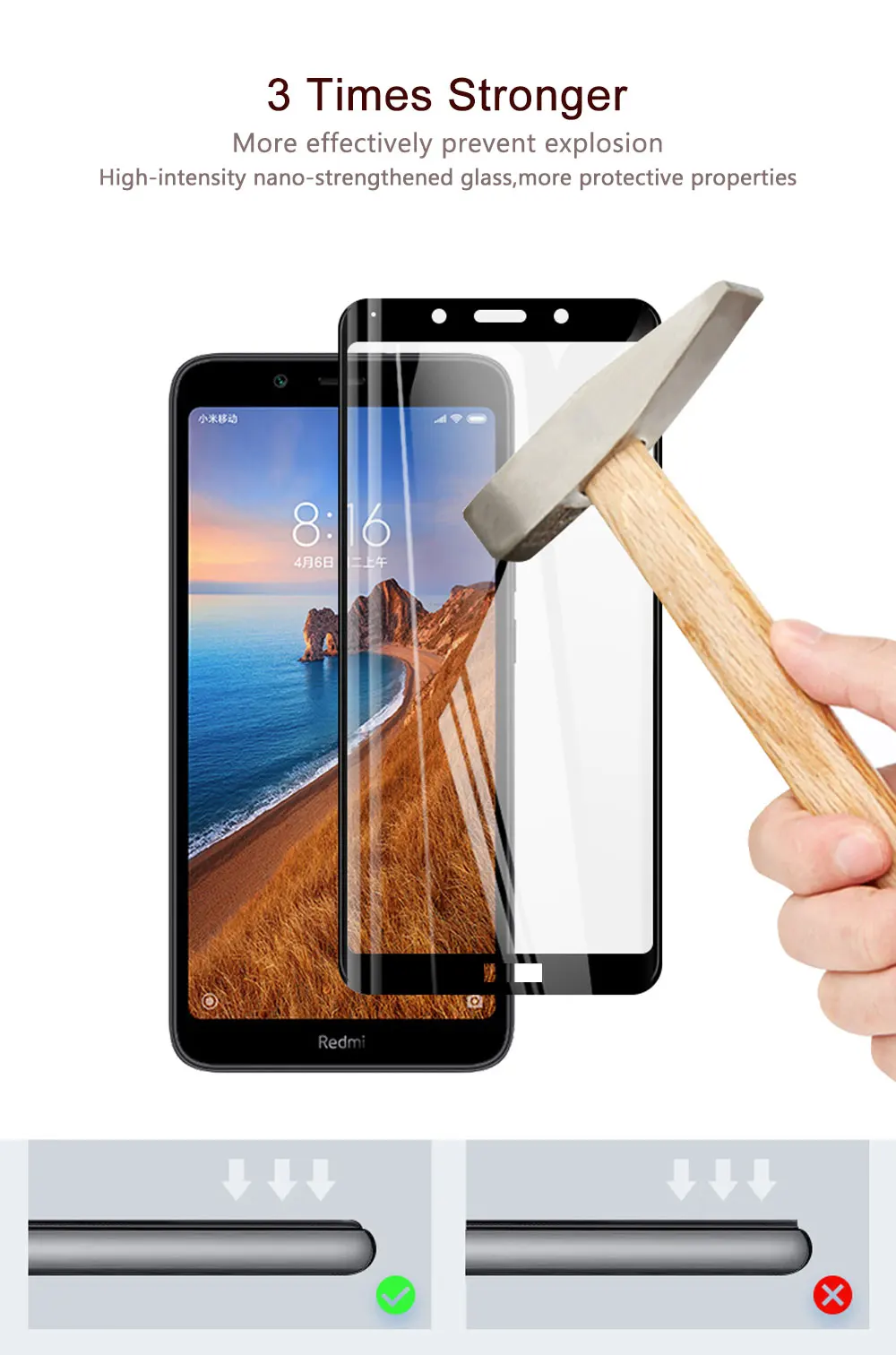 2 шт Защитное стекло для Xiaomi Redmi 7A, закаленное стекло, полное покрытие, Защита экрана для Redmi 7A 7 A, Защитная пленка для экрана