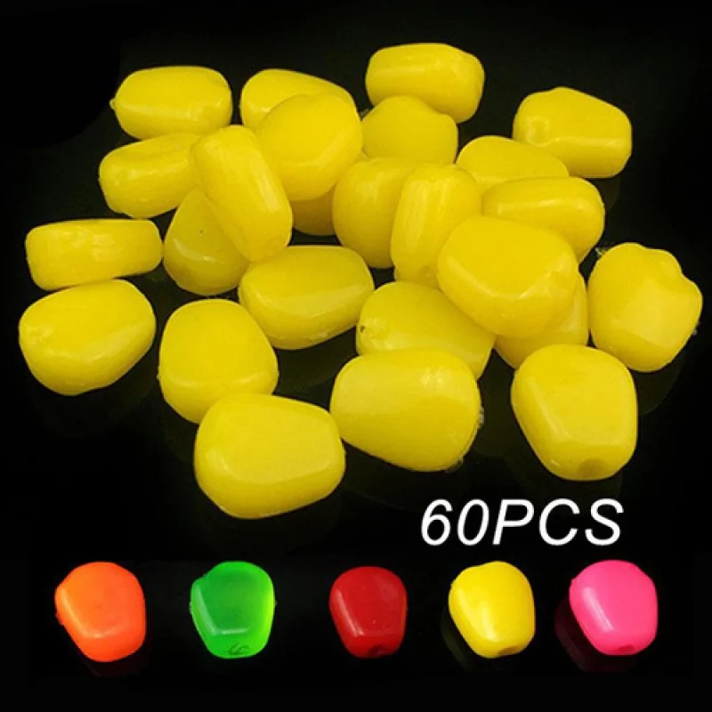 

60Pcs/Lot Soft Baits Corn with Corn Smell Carp Fishing Lures Floating Baits