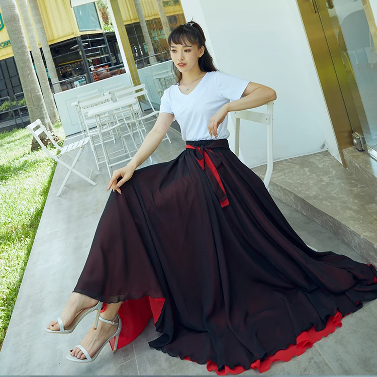 Женская традиционная испанская юбка фламенко цыганская для живота одежда с