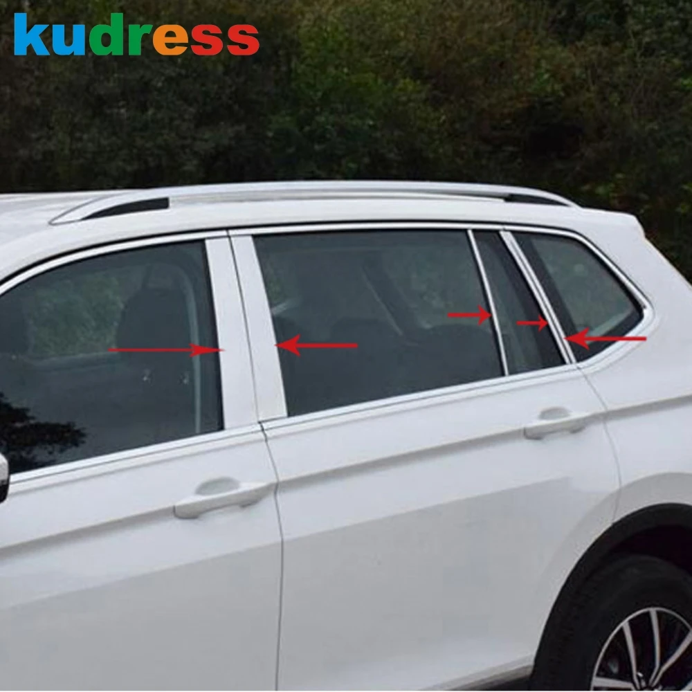 Для Фольксваген Tiguan mk2 2017 2018 2019 нержавеющая сталь окно центр столб полоса крышка