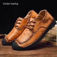 golden sapling fashion loafers classics mens casual shoes handmade sewing soft rubber driving loafers retro leisure shoes men