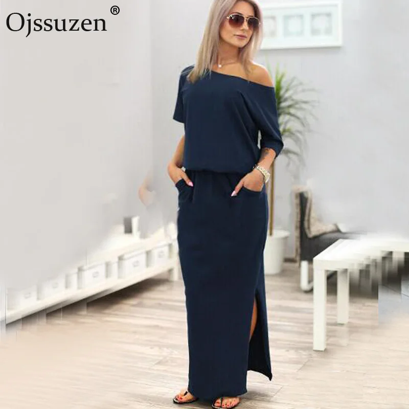 Летнее Повседневное платье для женщин 2020 черные синие розовые макси платья с