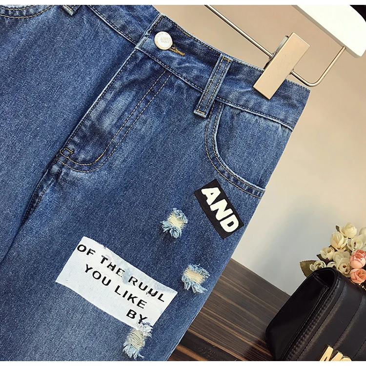 Повседневные джинсовые костюмы новинка весны и осени Лоскутная Блузка с принтом