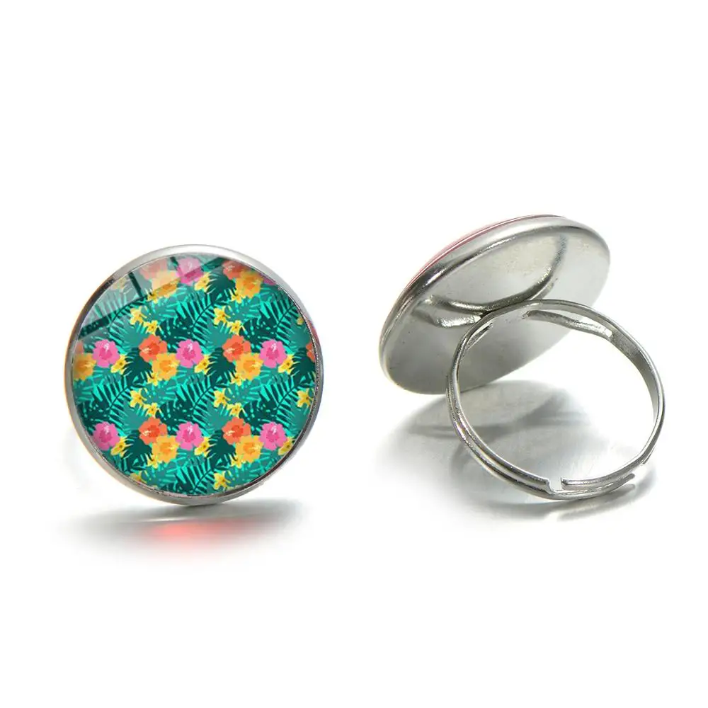 Азиатских пальмовых листьев минимализм стеклянное кольцо Противоударная