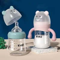 newborn bottles premium glass baby feeding bottle small milk cup breast like nipple bottle for infant kids water cup with straw