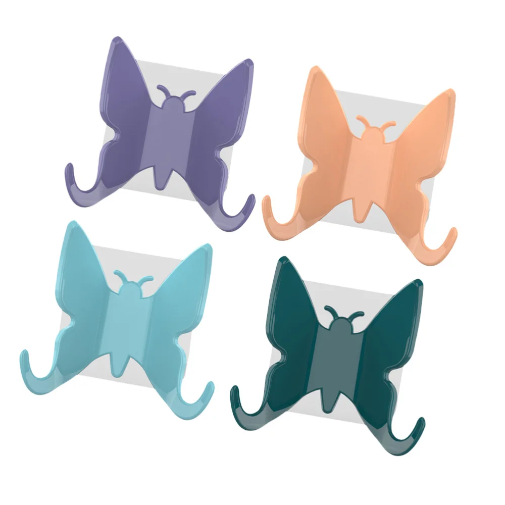 

4pcs Decorative Shower Hook Suction Cup Holder for Bag Keys Towels Shaped Bathroom Hooks Wall Hangers (4pcs Pink/Purpl