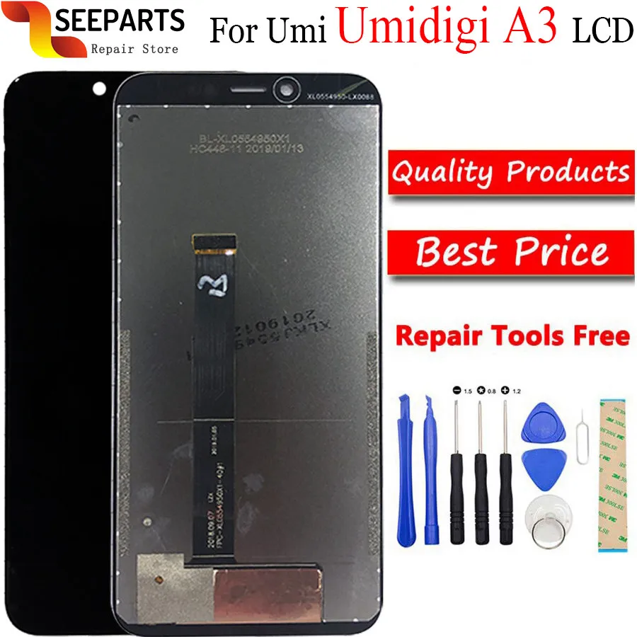 Оригинальный Для UMI umidigi A3 ЖК дисплей с сенсорным экраном дигитайзер сборка