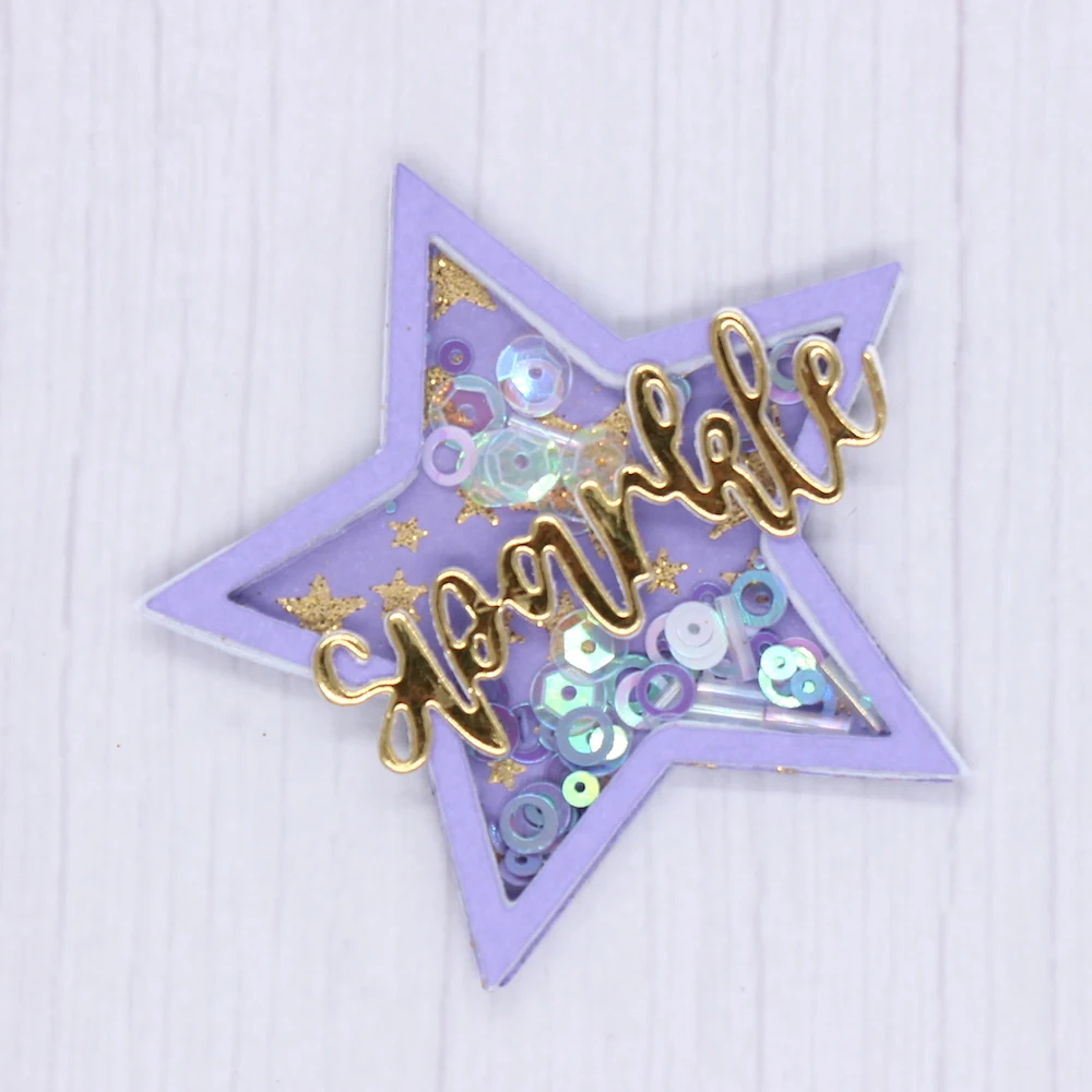 YPPCRAFT Мерцающая звезда шейкер мешок Топпер металлические штампы трафареты для «сделай сам» Скрапбукинг декоративное тиснение «сделай сам» бумажные карты