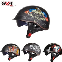 genuine gxt vintage motorcycle half open helmet men women retro scooter motorbike riding racing motocross helmets casco moto