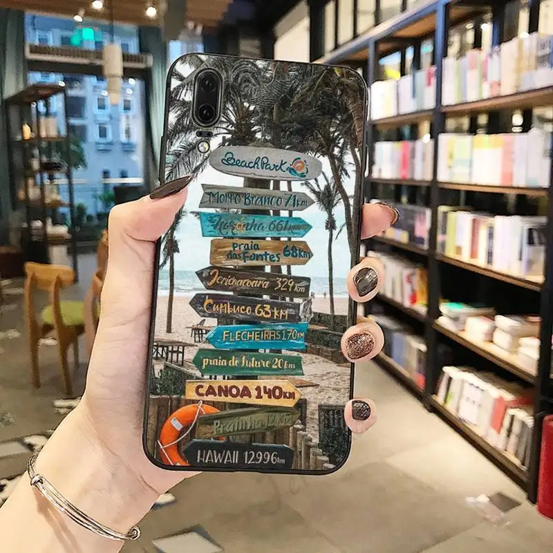 

Airplane Travel World Map Road Sign pattern Phone Case For Huawei honor Mate P 10 20 30 40 Pro 10i 9 10 20 8 x Lite