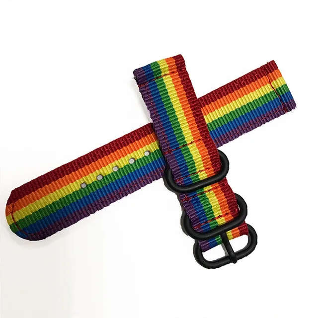 rainbow 22 мм 20 мм 18 мм 24 мм спортивный тканый нейлоновый ремешок для samsung Galaxy мягкий ремешок для gear S3 S2 классический универсальный браслет для amazfit - Цвет ремешка: rainbow