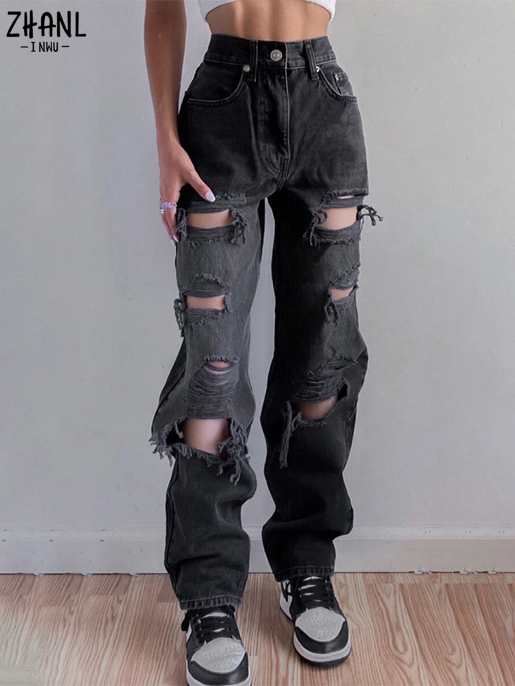 Distressed Jeans Streetwear Hole 