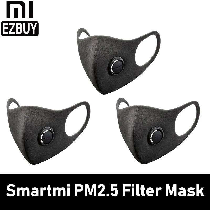 Xiaomi Mijia Smartmi фильтр Маска блок 97% PM 2 5 с вентиляционным клапаном долговечный ТПУ