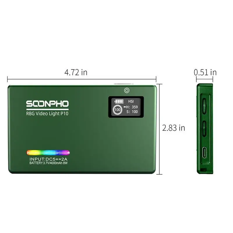 Светодиодная подсветка для видеосъемки soonphone P10 RGB + светильник ительная стойка